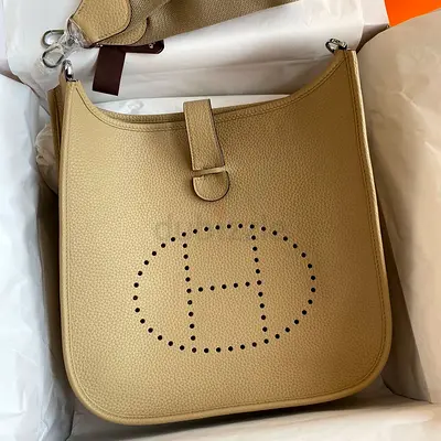 Hermes Evelyne III PM 29 in Gold Clemence Leather
