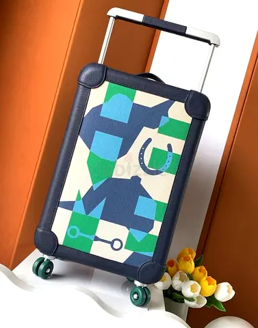 Hermes Rolling Mobility Suitcase Cabine 55 Surfer Luggage Black Green Blue