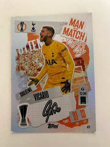 A signed football card