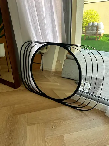 Stylish Black Metal Wall Mirror