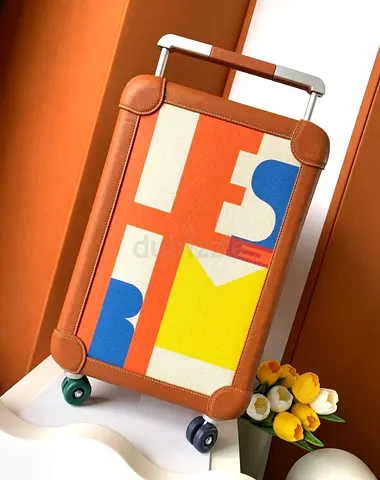 Hermes Rolling Mobility Suitcase RMS Cabine 55 Surfer Luggage Orange Yellow
