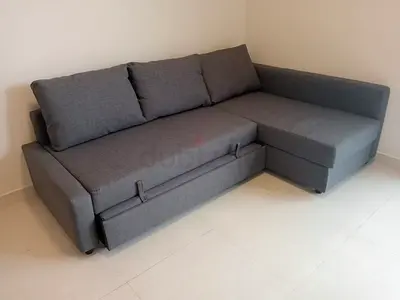 Stylish Grey L-shaped Sofa with Storage