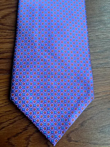 Canali London Micro Dot Silk Tie Navy