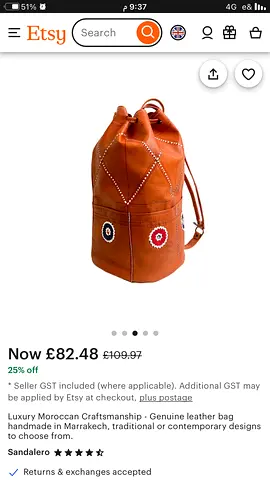 Beautiful Moroccan Leather Bag