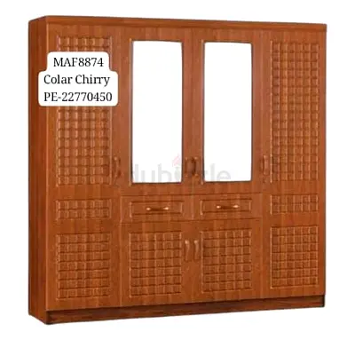 Stylish Wooden Wardrobe with Glass Doors