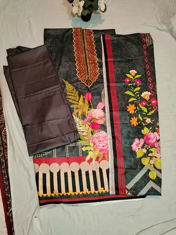 Elegant ladies suit (cotton) (unstiched)