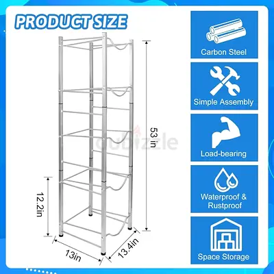Versatile 5-Tier Metal Storage Shelf for Home