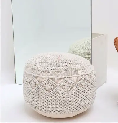 Stylish Hand-Knitted Ottoman Pouf