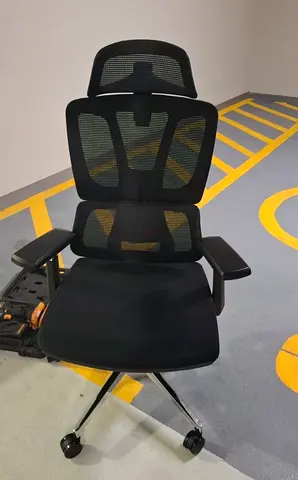 Office chair with headrest and lumbar support