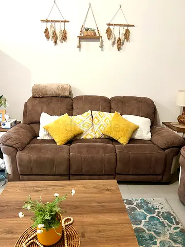 Home center Top Quality Comfortable Brown Recliner Sofa set