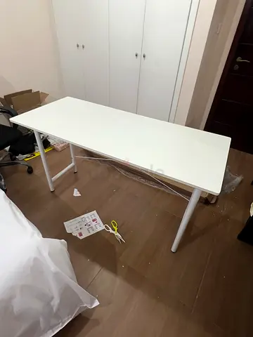 Sturdy White Study Table and Chair for Sale