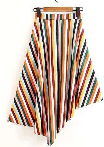 Stylish Striped Midi Skirt