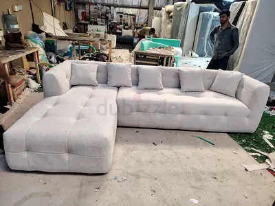 Stylish L-Shaped Sofa in Cream Color