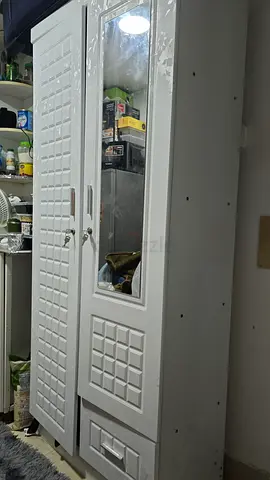 Spacious White Wardrobe with Mirror