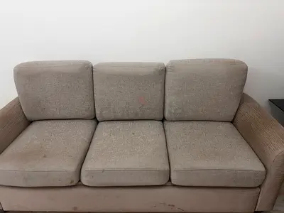 Comfortable 3-Seater Sofa in Light Beige