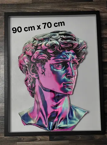 Colorful David Bust Art Piece Michelangelo (( 70 x 90 cm ))