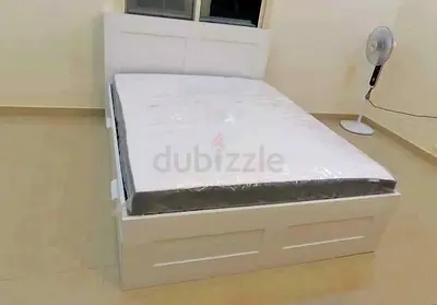 IKEA brimnessqueen size 160×200cm bed frame with headboard+ 4 big storage drawers with IKEA mattress