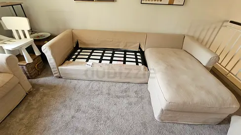 Ikea gronlid L shape sofa bed with mattress