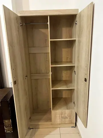 Modern Wood Wardrobe with Shelves