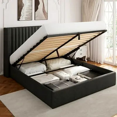Elegant beautiful 160*200 Queen size Bed with hydraulic storage