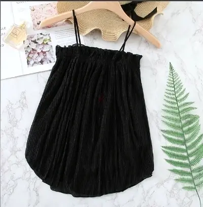 Chic Black Pleated Top