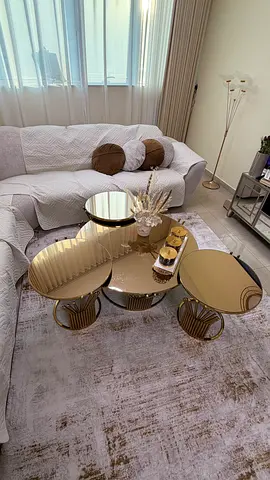 Elegant Coffee Table Set with Mirror Finish