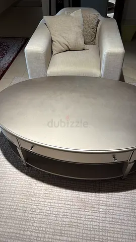 Contemporary Round Coffee Table with Storage