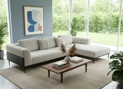 Marina home L shape Taylor Sofa Sectional beige color