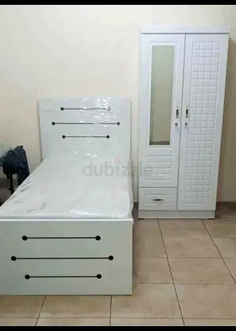 Modern White Bed with Wardrobe for Sale 90X190 CM