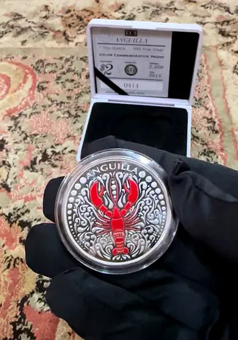 2018 Anguilla - Red Lobster 1 Ounce Silver Proof Colored