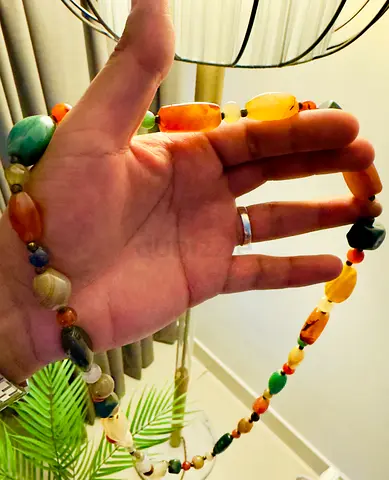 Rare Agate Stone Necklace Turkish