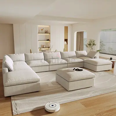 Spacious and Cozy L-Shaped Sofa Set