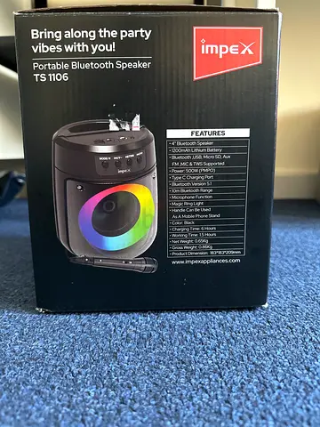 Impex TS 1106 Portable Bluetooth Speaker with Colorful Lights