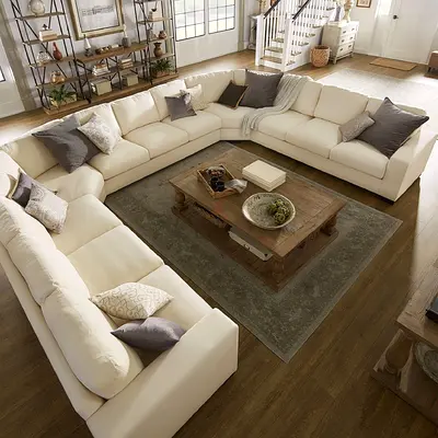 Spacious U-Shaped Sofa