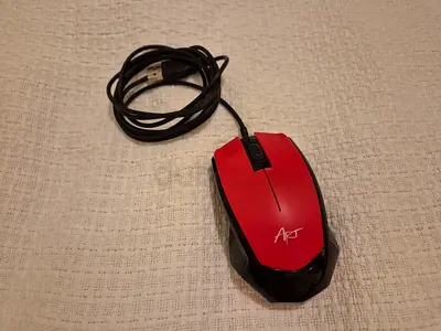 Computer Mouse Art Shark Red