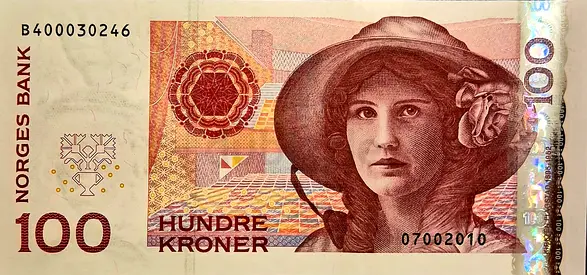 NORWAY 100 KRONER BANKNOTE 2010