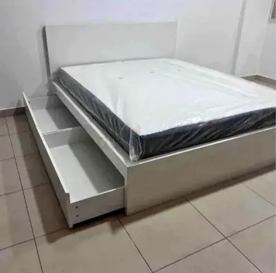 Malam double size bed 140/200cm bed with 2 storage drawers underneath and Ikea mattress