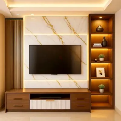 Stylish TV unit wall design