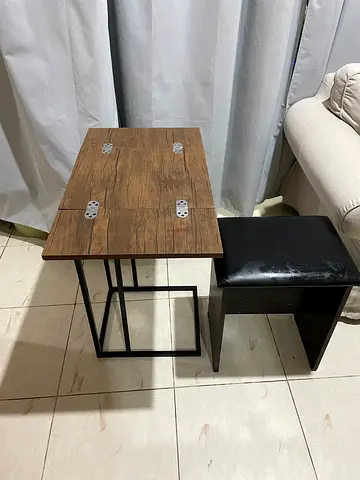 Stylish Wooden Coffee Table with Metal Frame