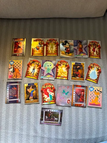 Selling 150 Topps Chrome Disney trading cards in excellent condition.