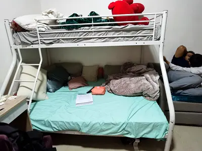 Bunk Bed with mattress queen down single up perfect condition