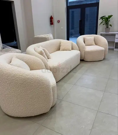 Elegant Cream-Colored Modern Sofa Set