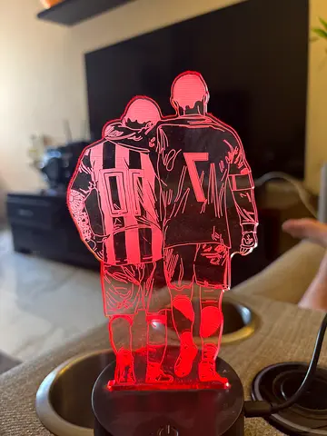 Cristiano Ronaldo and Lionel Messi 3D Lamp