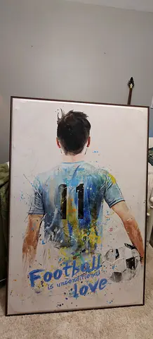 football player framed art 82.5 x 4.5 x 122.5 cm