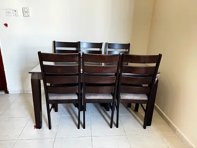 Sturdy Dining Table Set with 6 Chairs
