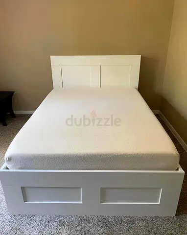 IKEA Brimness Queen size bed frame with ikea mattress
