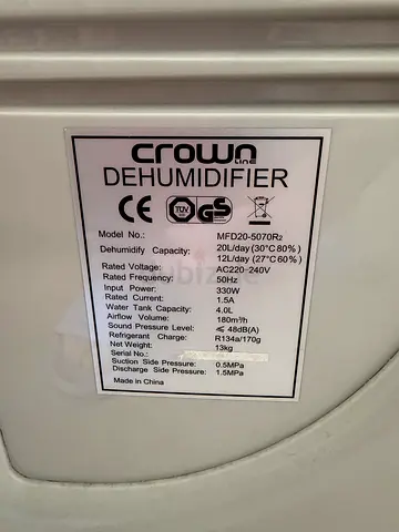 Crown Line Dehumidifier for Sale