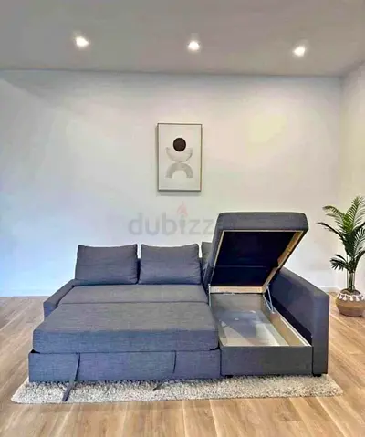 IKEA L Shape Sofa cum bed with big storage and you can fix the storage left or right anyside