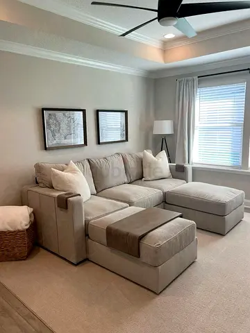 Comfortable L-Shaped Sofa with Ottoman