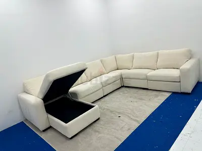 Pottery barn beige color electric recliner sofa